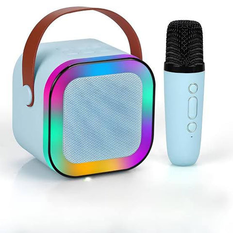 K12 Mini Karaoke Machine - Portable Bluetooth Speaker with Wireless Mic